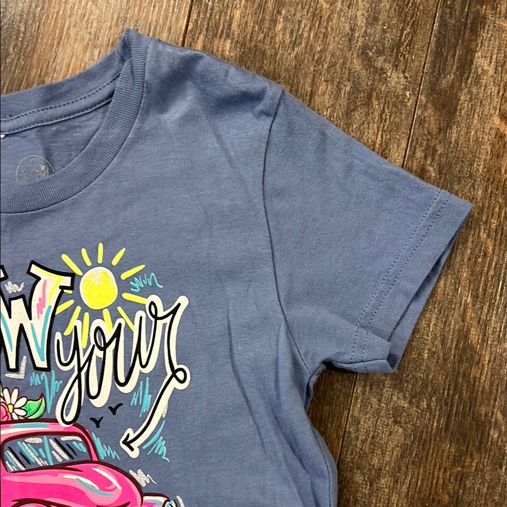 Blue Retro Graphic Short Sleeve Tee - Picture 5 of 11